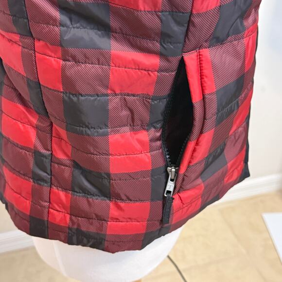 Talbots Primaloft Sherpa-Lined Plaid Full Zip Vest Size M Petite Gorpcore Preppy - Picture 7 of 10